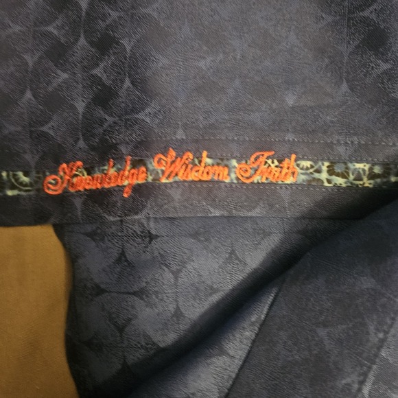 Robert Graham Shirt Mens 2XL Blue Wisdom Faith‎ Embroidered Back Flip Cuff - Picture 4 of 8